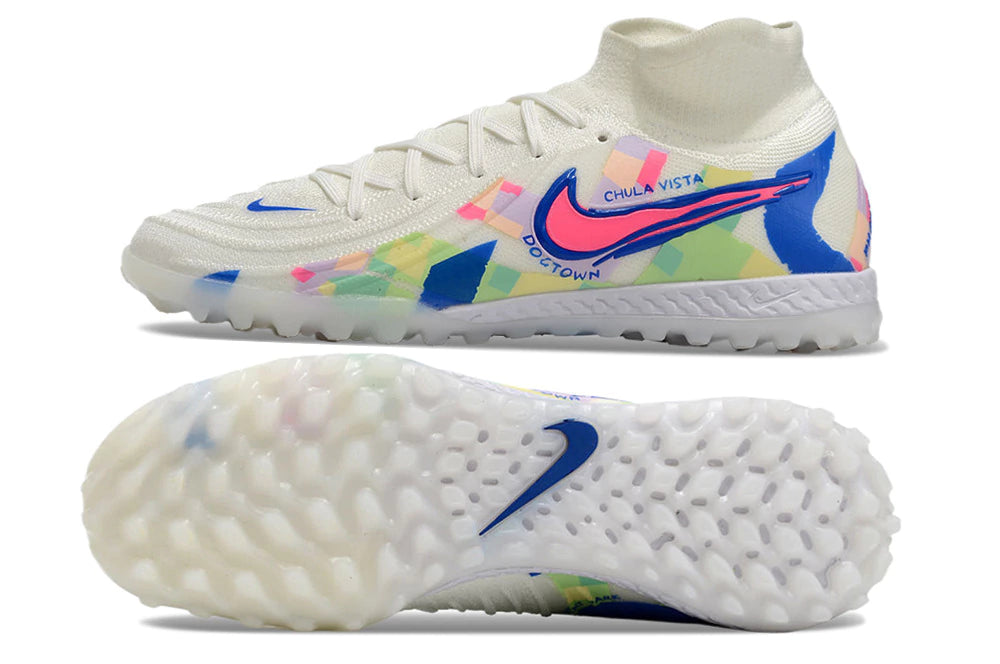 Chuteira Nike React Phantom Luna 2 Elite Society - Branco/Rosa