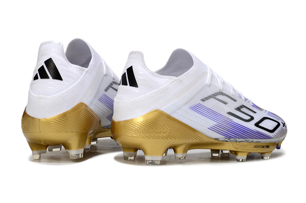 Chuteira Adidas F50.1 Elite Campo - Branco/Dourado