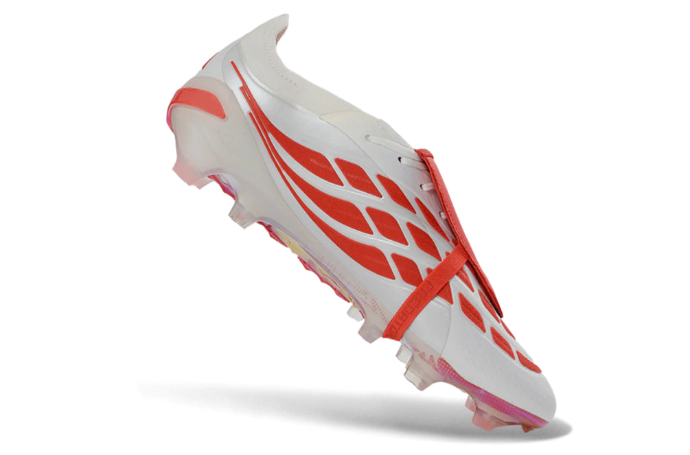 Chuteira Adidas Predator Tongue 26 Elite FG - Branco/Vermelho