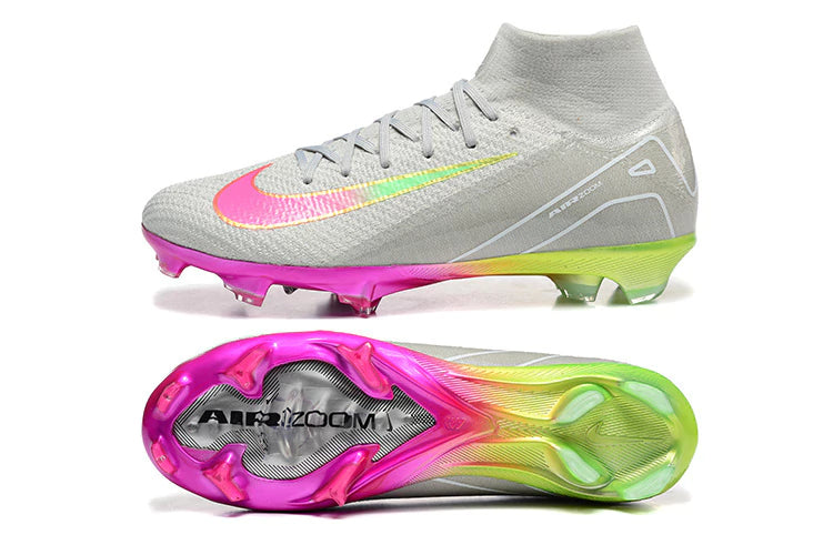 Chuteira Nike Air Zoom Mercurial Superfly 10 Elite Campo - Cinza/Rosa