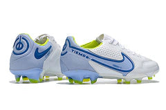 Chuteira Tiempo Legend 9 Elite FG - Branco/Azul/Verde