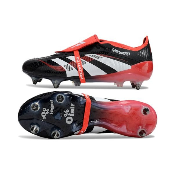 Chuteira Adidas Predator 25 Elite Tongue SG - Preto/Vermelho