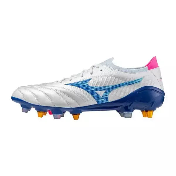 Chuteira Mizuno Morelia Neo 4 SG - Branco/Azul