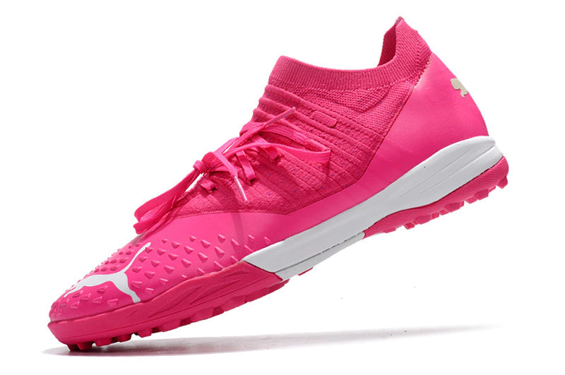 Chuteira Puma Future Z 1.3 Pro Cage Society - Rosa/Branco