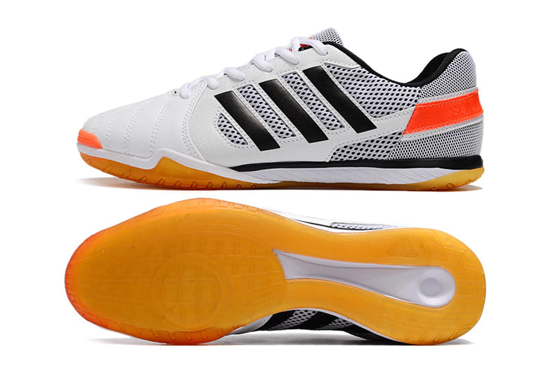 Chuteira Adidas Top Sala Futsal - Preto/Branco/Marrom
