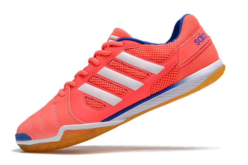 Chuteira Adidas Top Sala Futsal - Rosa/Branco/Marrom