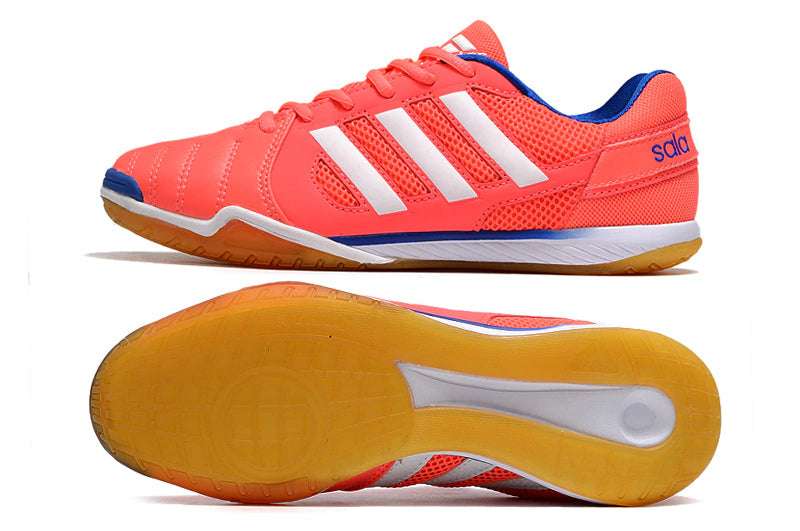 Chuteira Adidas Top Sala Futsal - Rosa/Branco/Marrom